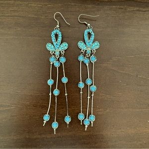 Blue bead earrings